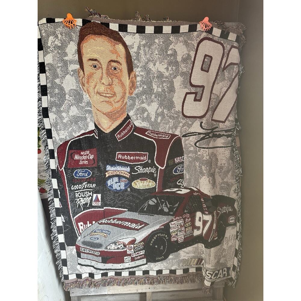 Kurt Busch Tapestry Style Cotton Throw Blanket 62x48